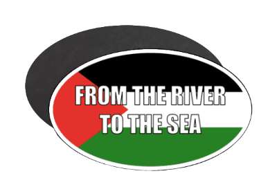 from the river to the sea oval palestine flag stickers, magnet