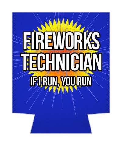 funny burst fireworks technician if i run you run stickers, magnet