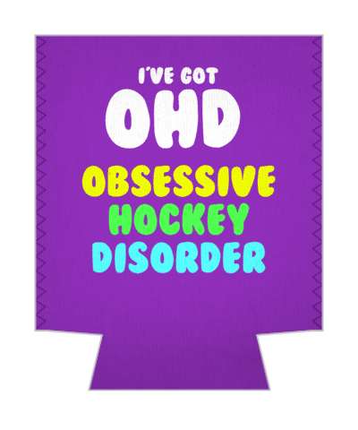 funny ive got obsessive hockey disorder purple stickers, magnet