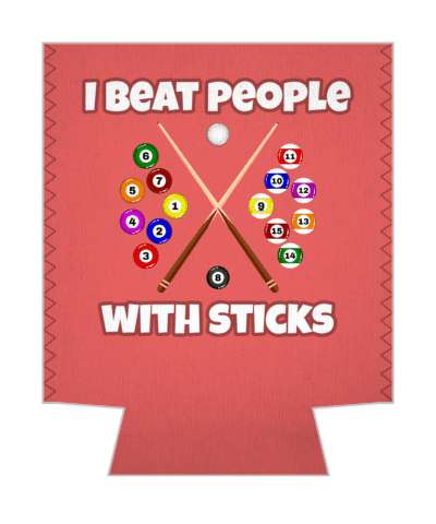 funny pool wordplay i beat people with sticks pool cue balls stickers, magnet