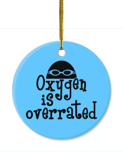 funny saying oxygen is overrated swimming swimmer head goggles stickers, magnet