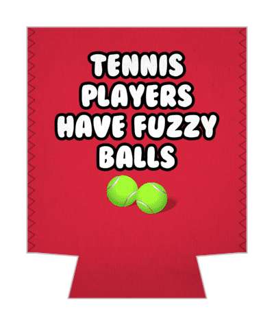 funny saying tennis players have fuzzy balls tennisballs red stickers, magnet