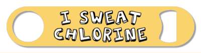 funny swimming saying i sweat chlorine peach stickers, magnet