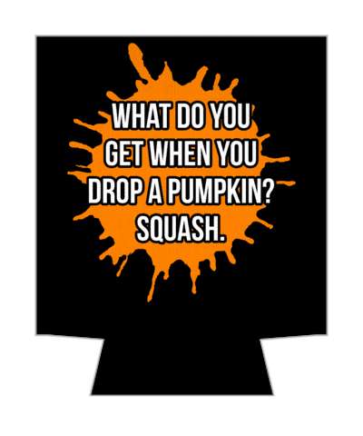 funny what do you get when you drop a pumpkin squash orange splatter stickers, magnet