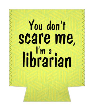 funny you dont scare me im a librarian stickers, magnet