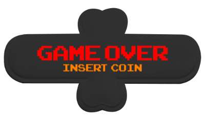 game over insert coin arcade throwback stickers, magnet
