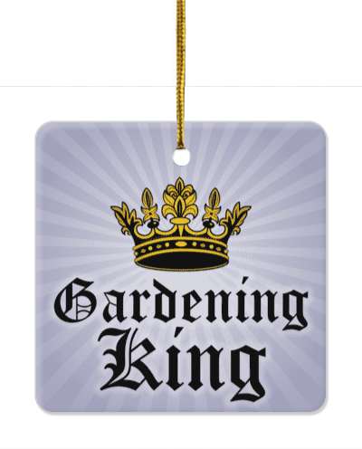 gardening king crown rays grey stickers, magnet