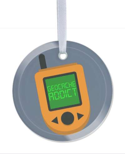 geocache addict gps handheld green screen stickers, magnet