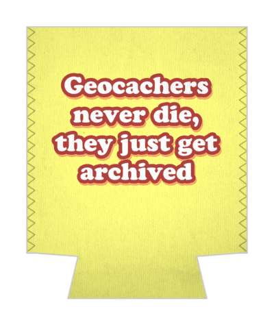 geocachers never die they just get archived pale yellow stickers, magnet