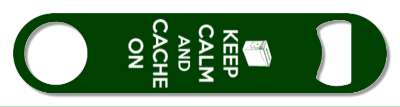 geocaching box keep calm and cache on deep green stickers, magnet