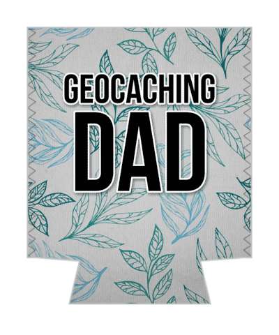 geocaching dad leaves line art stickers, magnet