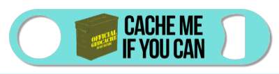 geocaching green treasure box geocache cache me if you can wordplay stickers, magnet