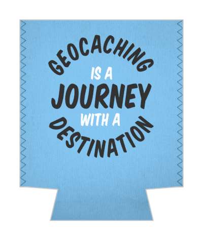 geocaching is a journey with a destination blue white black stickers, magnet