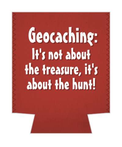 geocaching its not about the treasure its about the hunt deep red stickers, magnet