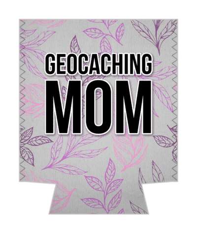 geocaching mom leaves line art stickers, magnet