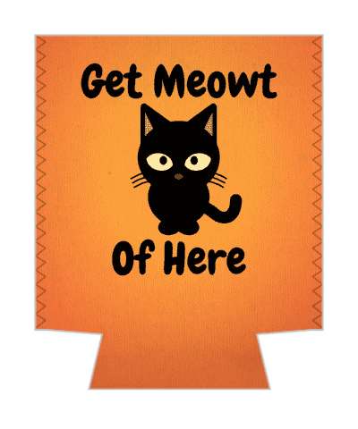 get meowt of here out cute black cat pun stickers, magnet