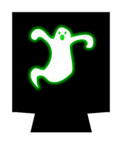 ghost arms out black green white stickers, magnet
