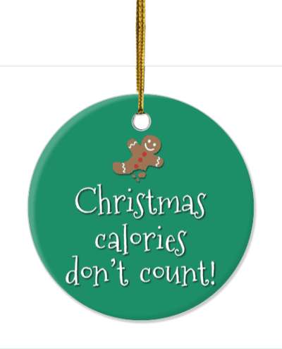 gingerbread man smile face christmas calories dont count funny stickers, magnet