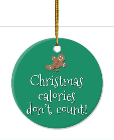 gingerbread man smiley christmas calories dont count funny stickers, magnet
