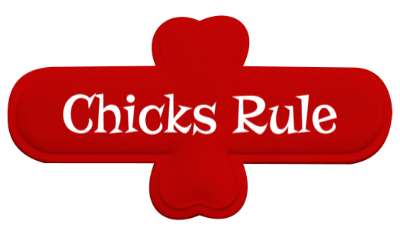 girls chicks rule female fun stickers, magnet