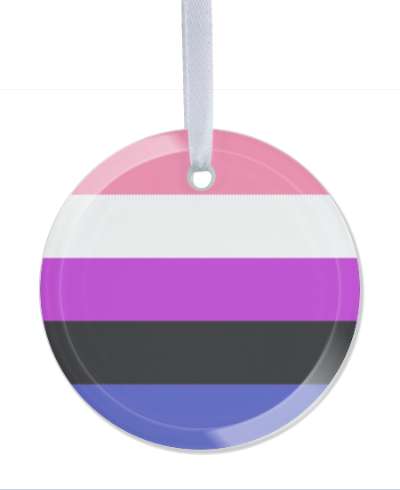 glass circle genderfluid pride flag lgbt stickers, magnet