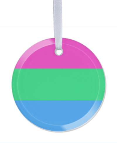 glass circle polysexual pride flag lgbt stickers, magnet
