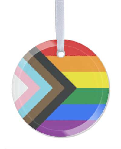 glass circle progresive pride flag lgbt stickers, magnet