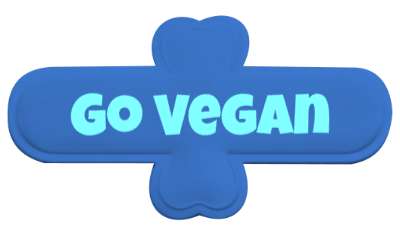go vegan bold stickers, magnet