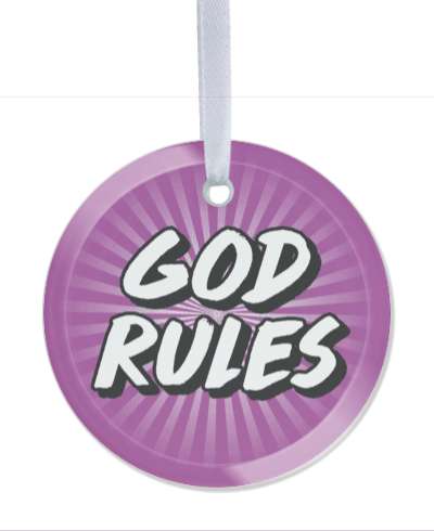 god rules light ray burst purple stickers, magnet