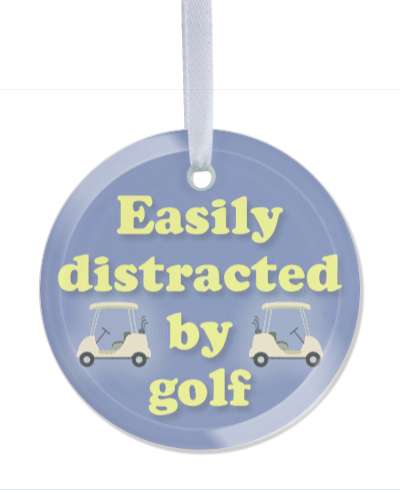 golf carts blue easily distracted by golf stickers, magnet