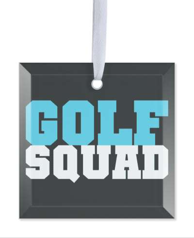 golf squad team black light blue white stickers, magnet