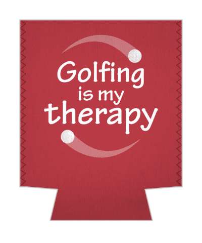 golfball circle golfing is my therapy red stickers, magnet