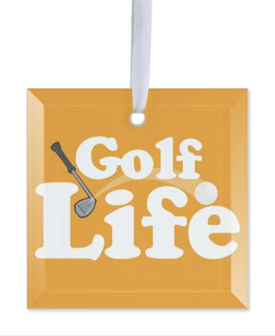 golfball golf life club orange stickers, magnet