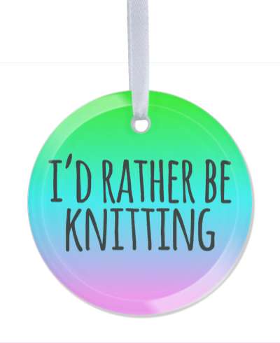 gradient colorful id rather be knitting stickers, magnet