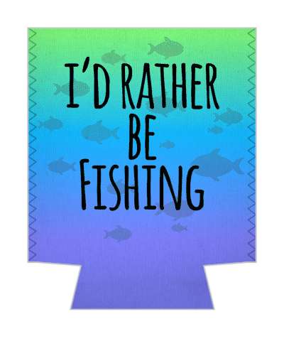 gradient green blue purple id rather be fishing fish silhouettes stickers, magnet