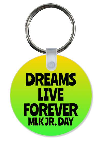 gradient mlk jr day dreams live forever yellow green stickers, magnet