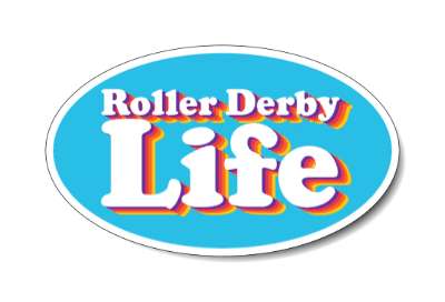 gradient roller derby life light blue stickers, magnet