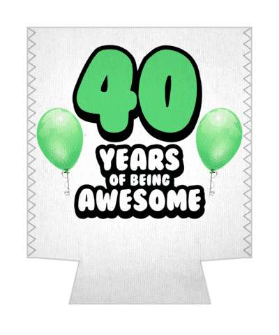 green balloons 40 years of being awesome 40th birthday stickers, magnet