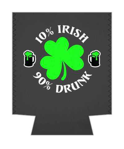 green beer shamrock 10 percent irish 90 percent drunk grey stickers, magnet
