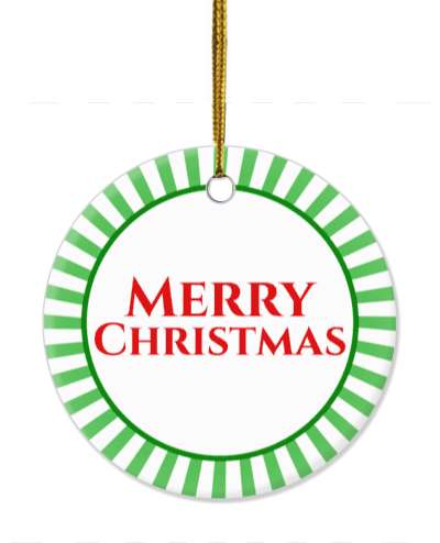 green candy cane border classic merry christmas red stickers, magnet