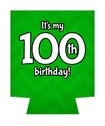 green chevron its my 100th birthday stickers, magnet