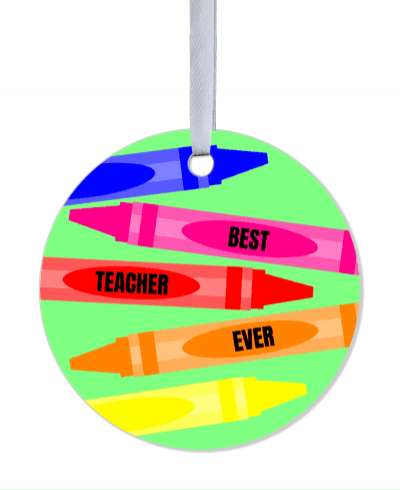 green colorful crayons best teacher ever stickers, magnet