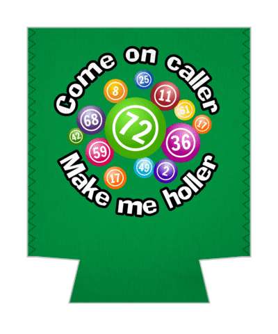 green come on caller make me holler bingo stickers, magnet