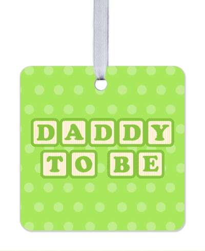 green daddy to be baby letter blocks polka dot stickers, magnet