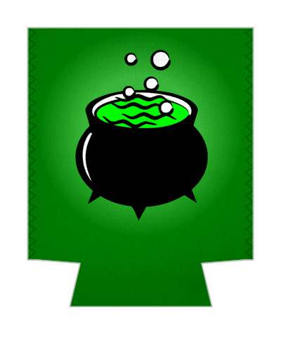 green dark witch cauldron stickers, magnet