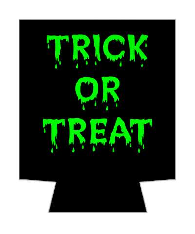 green drippy trick or treat black stickers, magnet