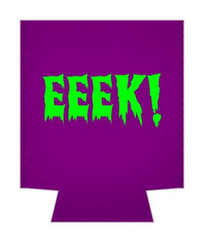 green eeek halloween scream purple stickers, magnet