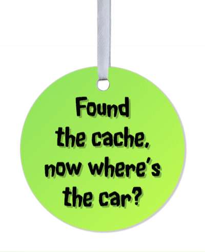 green found the cache now wheres the car stickers, magnet