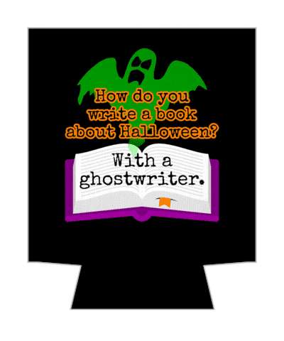 green ghost how do you write a book about halloween with a ghostwriter pun stickers, magnet