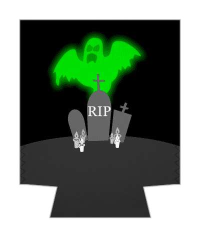 green ghost tombstone rip rest in peace stickers, magnet